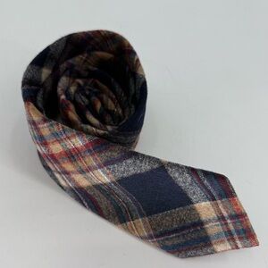 Vintage PENDLETON Tie Plaid Wool Blue Red Tan 58x3 Men
